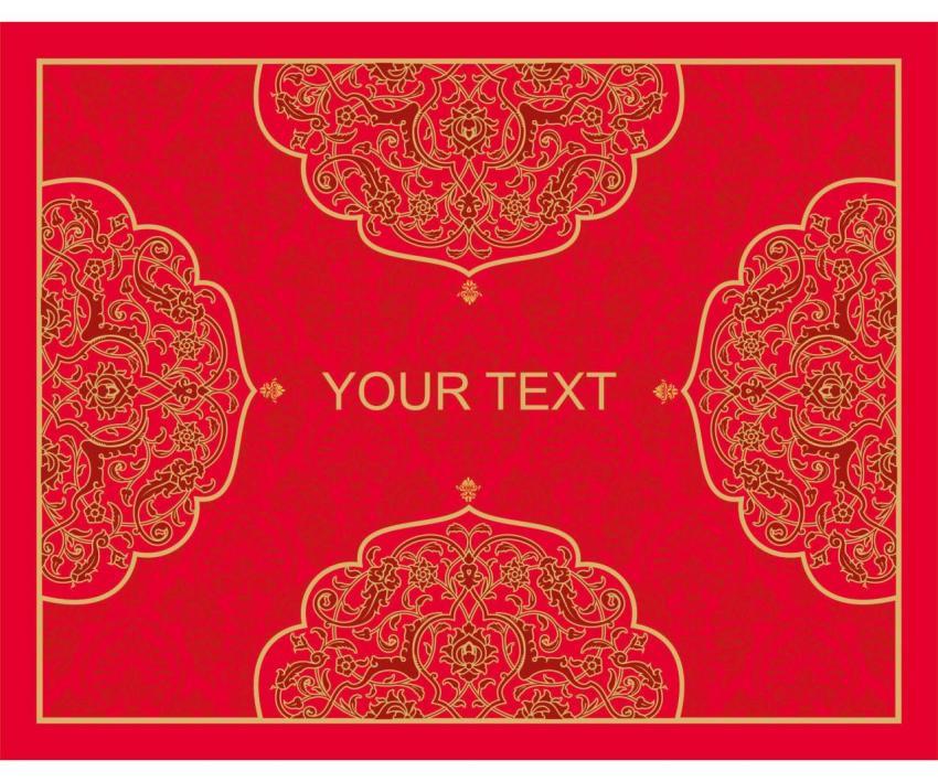 Editable Red Gold Floral Vector Design Pattern Background CDR