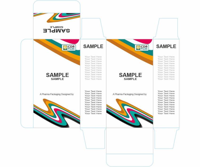 CDR Multi Colour Waves Background Pharma Packaging Design