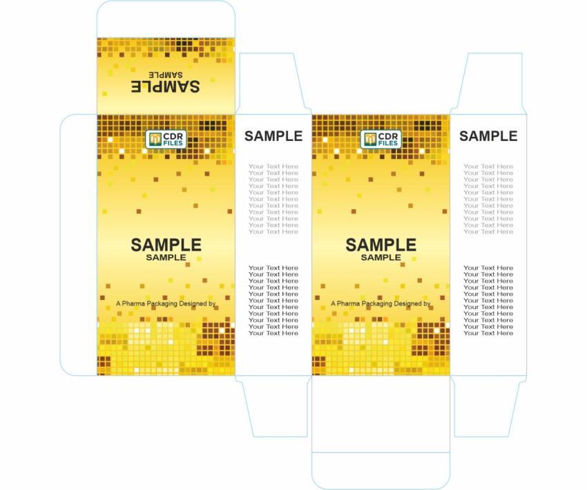 Editable Yellow Gold with Box Pattern Background CDR Design