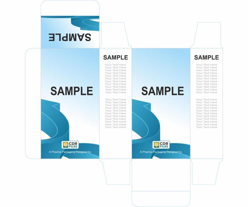Editable CDR Blue Arrow Suspension Design for Pharma packaging