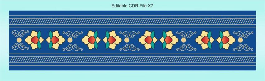 Creative curve wave floral vector for border