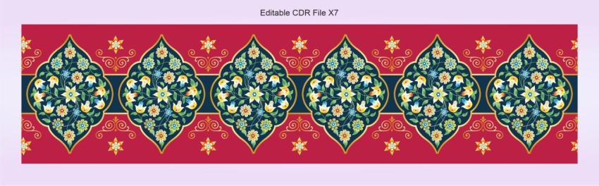 Vector beautiful colourful floral border design pattern