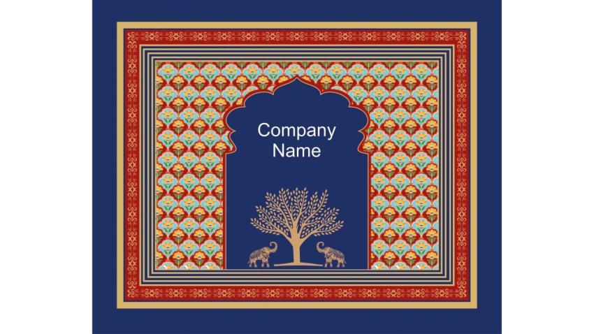 Editable CDR Vector Floral Elephant Design Pattern Red Blue Golden