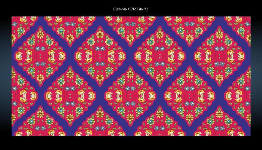 Red floral saree sweet box border design pattern