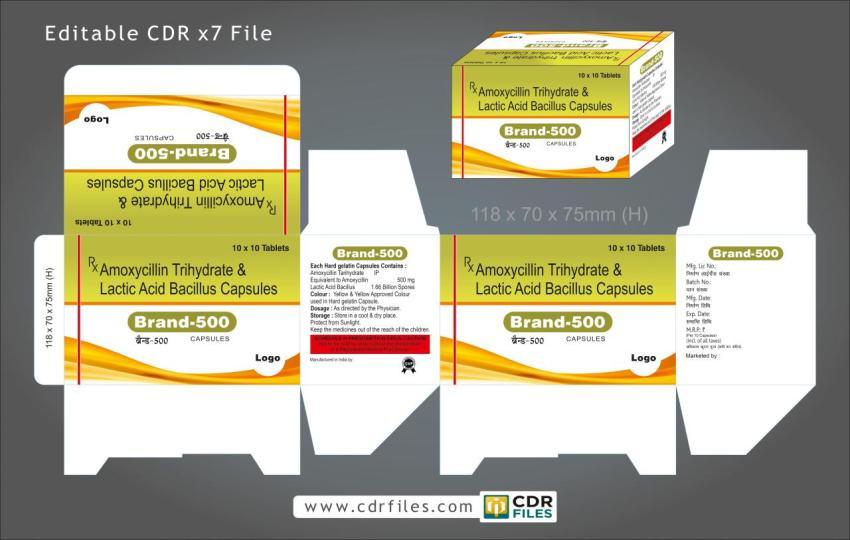 Amoxycillin Trihydrate & Lactic Acid Bacillus Capsules Design 02
