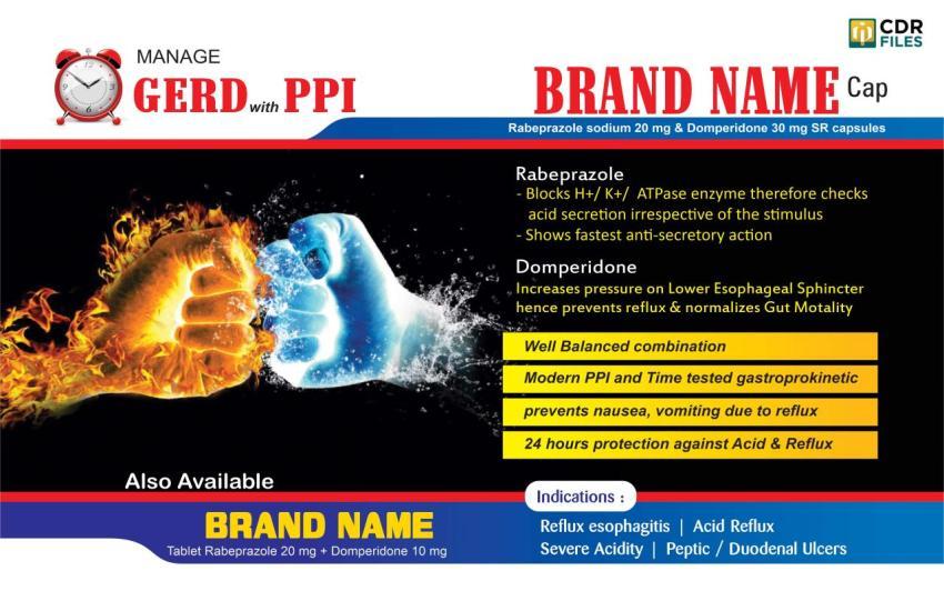 Rabeprazole sodium 20 mg & Domperidone 30 mg SR capsules
