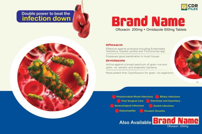 Ofloxacin  200mg   Ornidazole 500mg Tablets