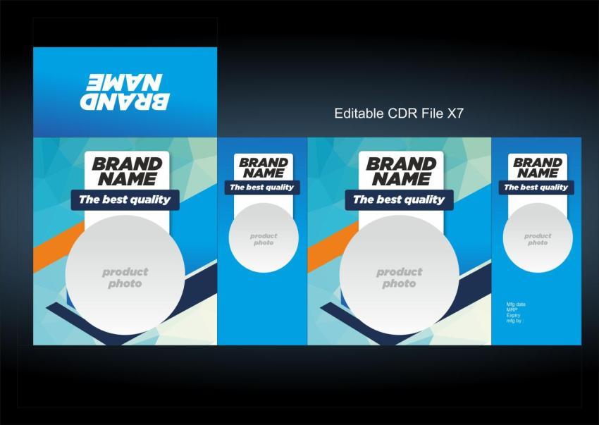 Blue sea green check and geomatric pattern packing box design for electrical product