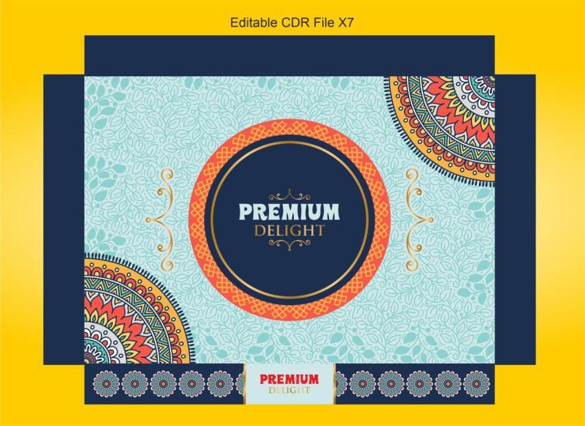 Round flower design vector pattern cdr sweet packaging