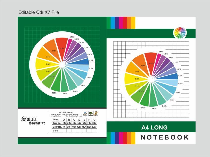 A4 Long Notebook Design CDR