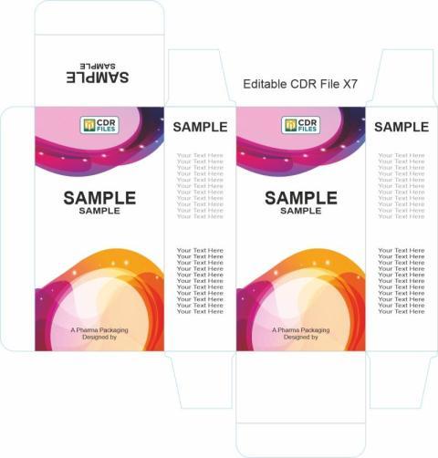 Purple Yellow Round Waves Vector Desing Background Packaging Box Design