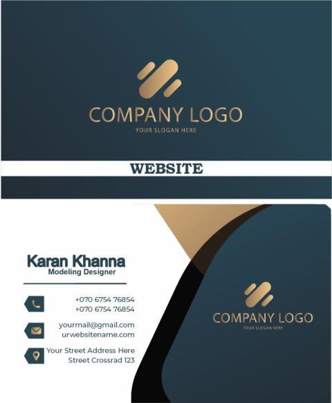 Visiting Card Golden Dark Grey