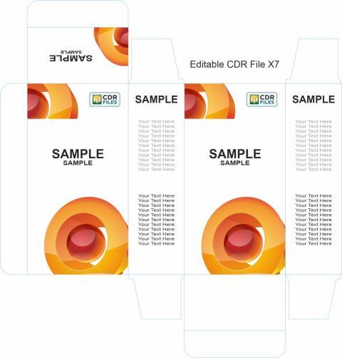 Stylish 3D Orange Brown Design Pattern Mono Carton Packaging CDR