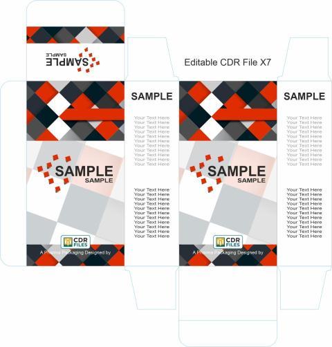 Red Black Square style Design Mono Carton Editable