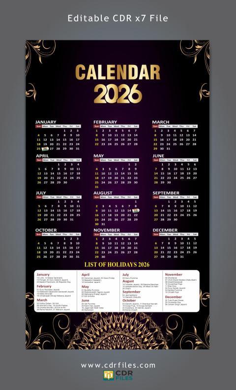 Best 2026 Calender Premium Design