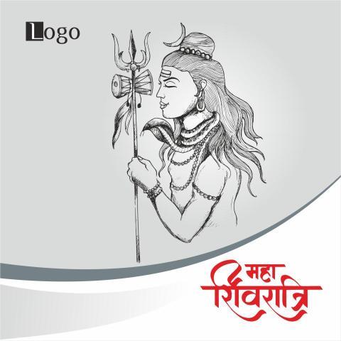 Maha Shivratri Hindu Religion Bholenath Grey Colour background post